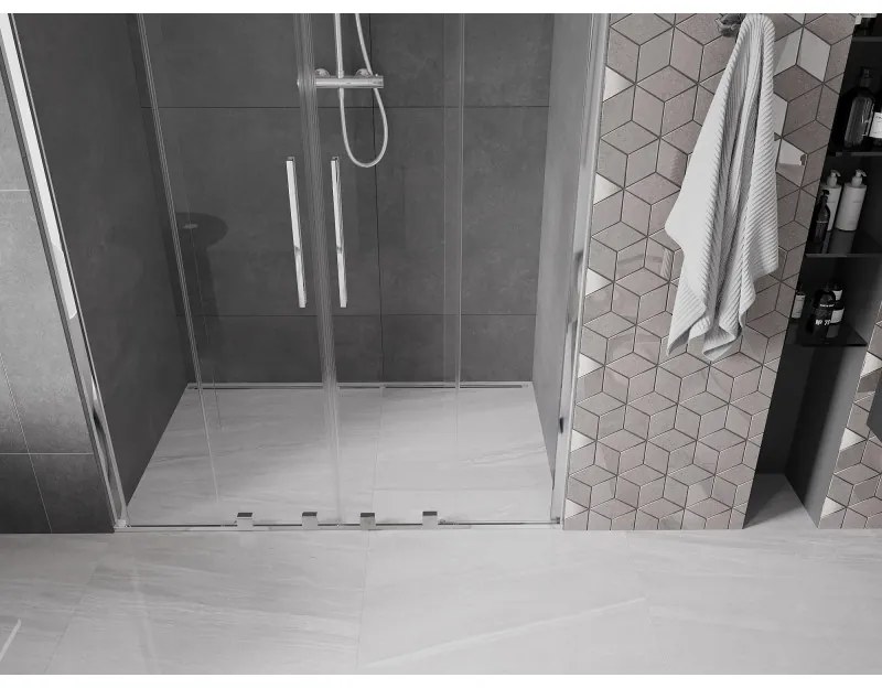 Mexen Velar Duo, posuvné dvere do otvoru 160x200 cm, 8mm číre sklo, chrómový profil, 871-160-000-02-01