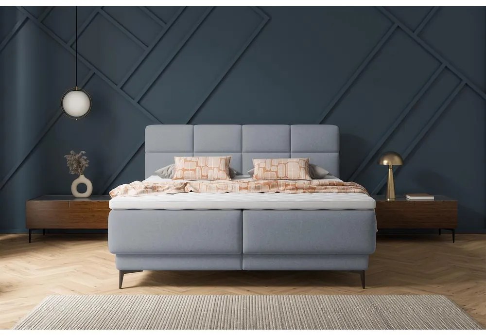 Manželská kontinentálna posteľ 180 cm Riviera 180 (s roštom a matracom) (s úl. priestorom) (grafit + čierna). Akcia -19%. Vlastná spoľahlivá doprava až k Vám domov. 1099638