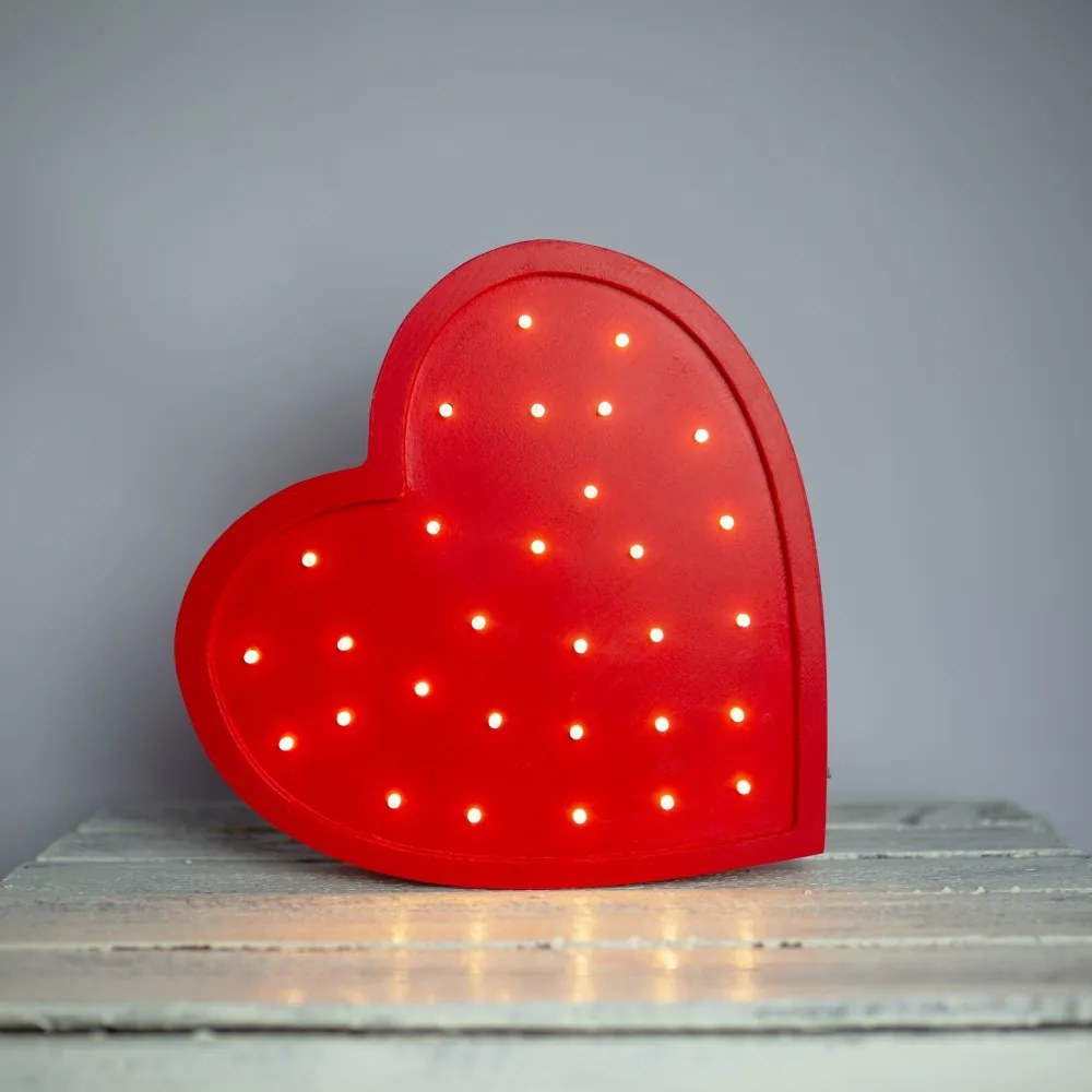 SRDCE | LED stolná lampička Farba: Červená