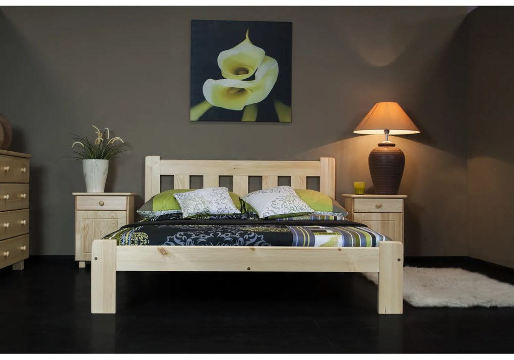 Posteľ BRITA 160x200cm z masívu borovice Jelša