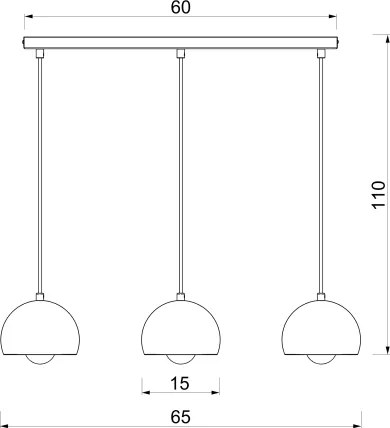 Závesný luster na kábli SOOL 3xE27/15W/230V béžový