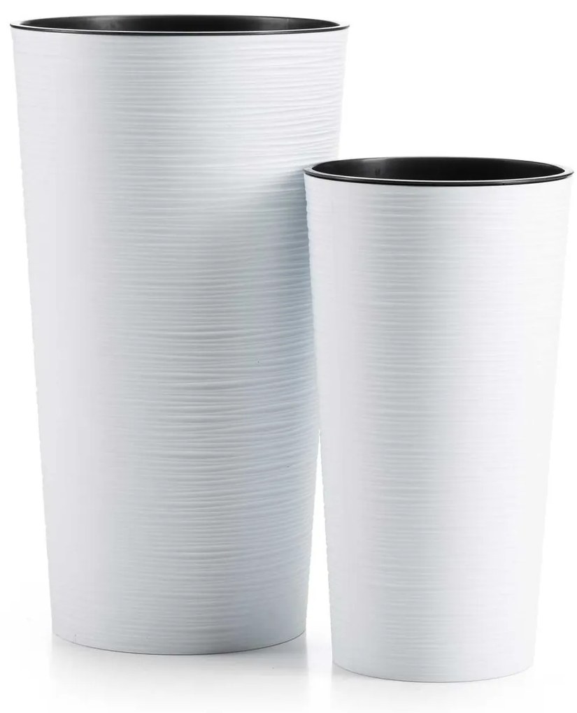PLASTOVÝ KVETINÁČ URBANIKA RIFLO 19,5X36,5 CM BIELA