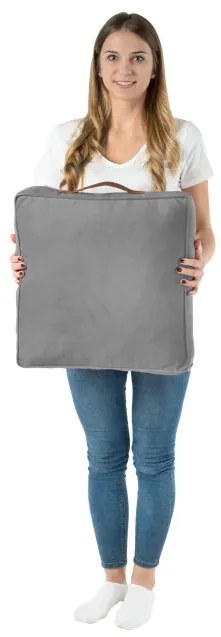 Plyšový sedací vankúš oceľový