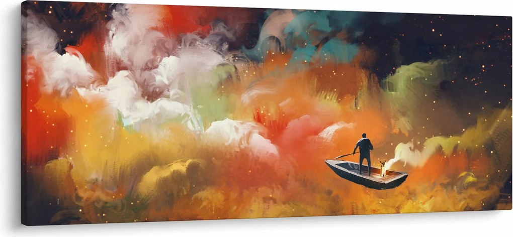 Obraz - Muž plaviace vesmírom (120x50 cm)