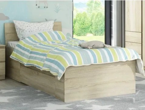 Posteľ so zásuvkami Carlos 90x200, dub sonoma%