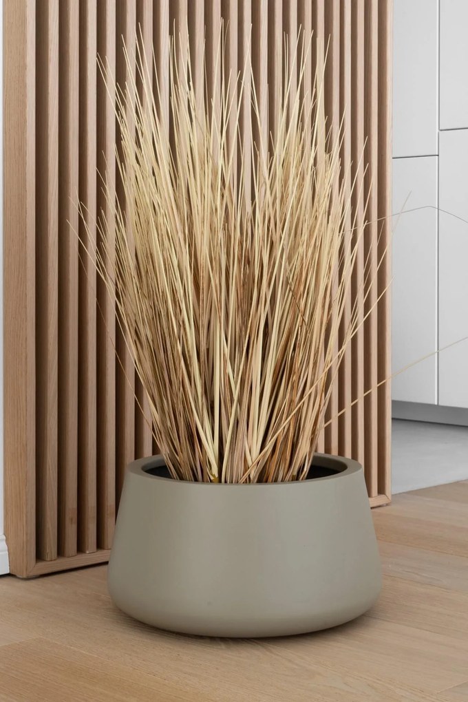 Kvetináč GORDO, sklolaminát, výška 21 cm, béžový