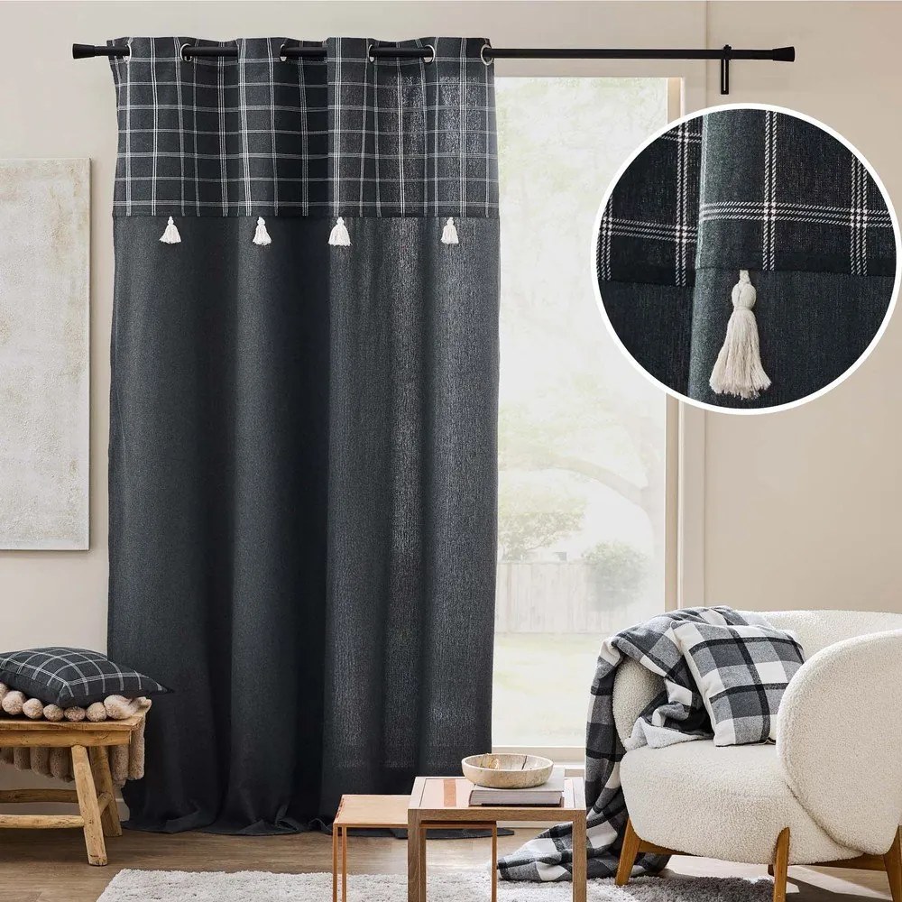 Antracitový záves s prímesou bavlny 140x240 cm Everest – douceur d'intérieur