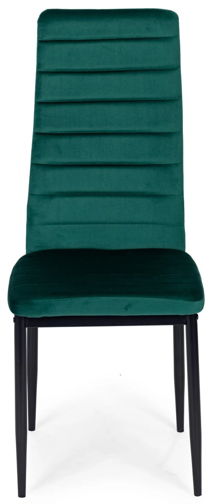 Stoličky s vytvarovaným operadlom- VELVET ZELENÉ - 4 ks