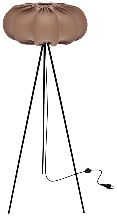 Hnedá stojacia lampa s textilným tienidlom (výška 147 cm) Cafee – Candellux Lighting