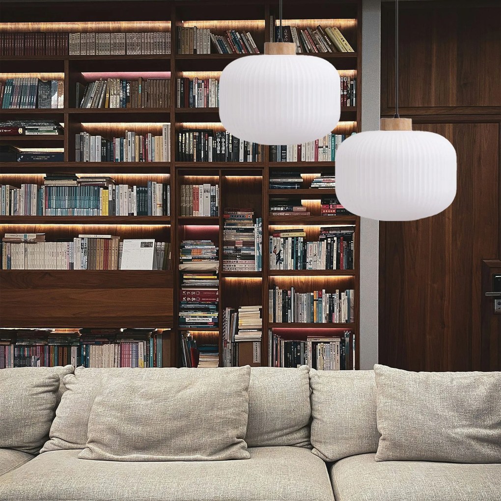 Toolight Toolight, stropné svietidlo zo skla 1xE27, biela, OSW-04412