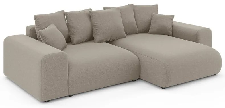 Béžová rozkladacia rohová pohovka s úložným priestorom (variabilný roh) Luma – Ropez