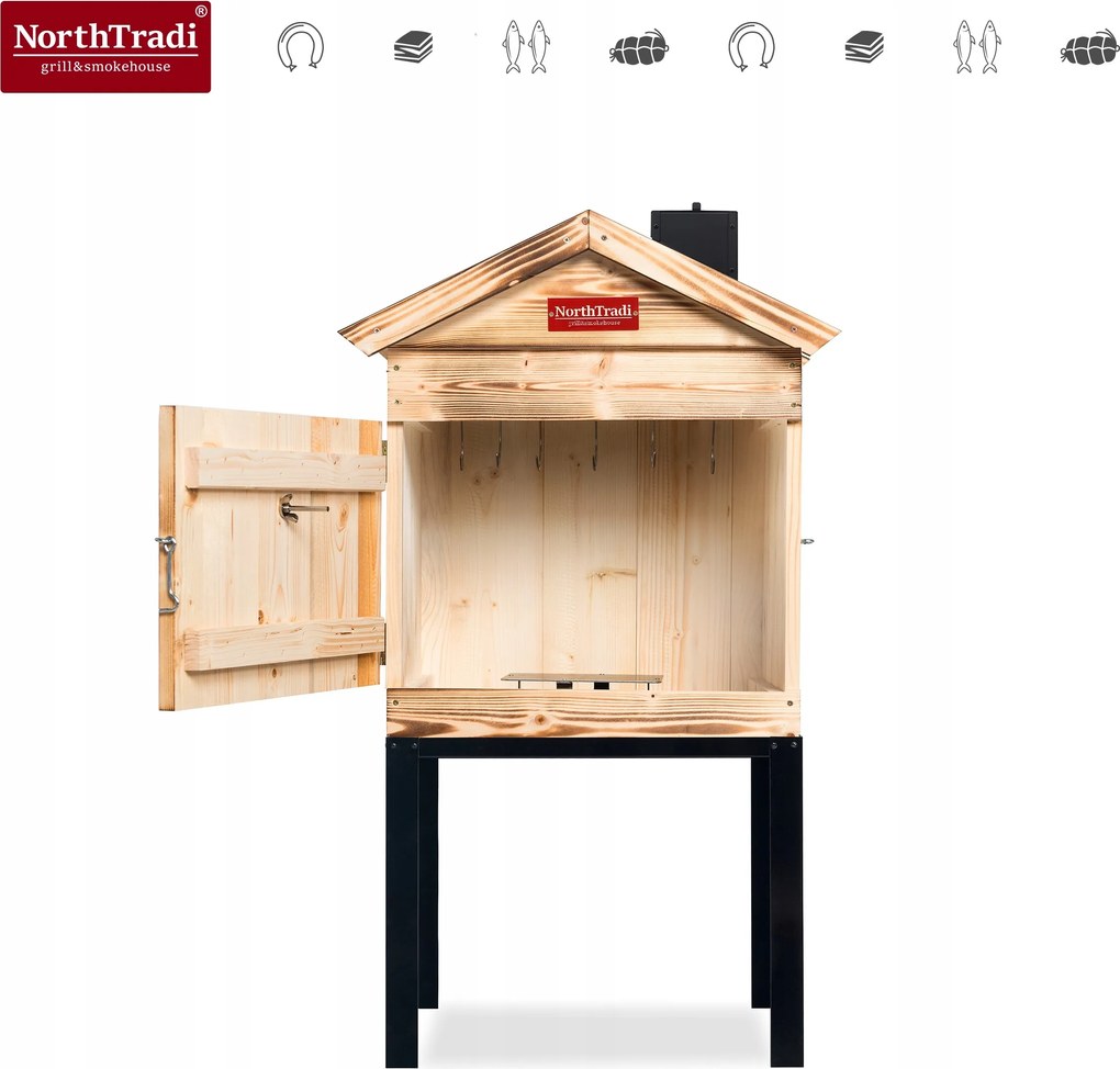 TRENDIE Udiareň drevená s kovovým komínom