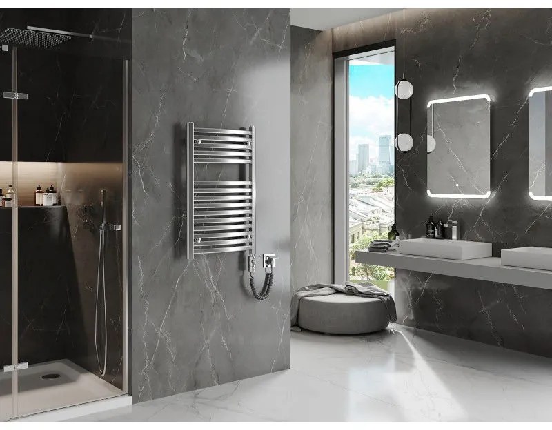 Mexen Helios, elektrické vykurovacie teleso 800x500 mm + vykurovacia tyč 300 W, chrómová, W103-0800-500-2300-01