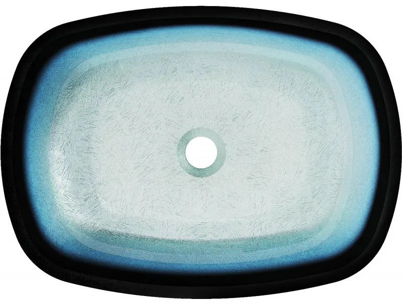Mexen Araks, sklenené umývadlo na dosku 54 x 39,5 x 11 cm, modrá, 24155447