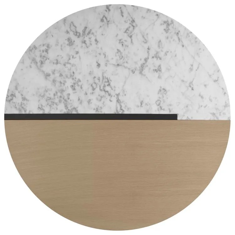 Konferenčný stolík s doskou z dubového dreva a mramoru TemaHome Sonata, ø 80 cm