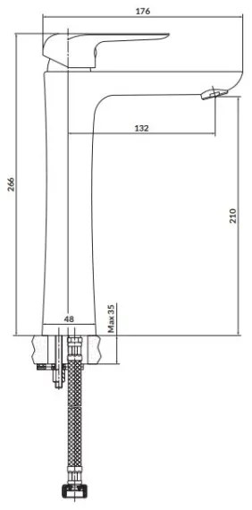 Cersanit S951-360 - Umývadlová batéria CITY 26,6 cm lesklý chróm
