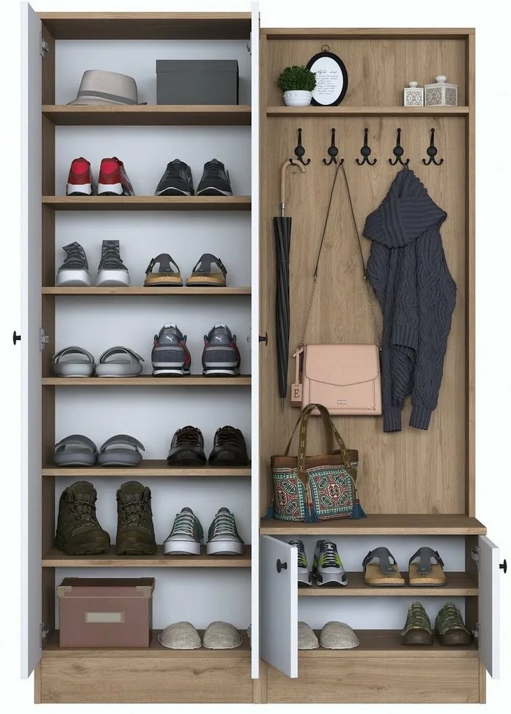 Predsieňová zostava Pone White and Walnut II