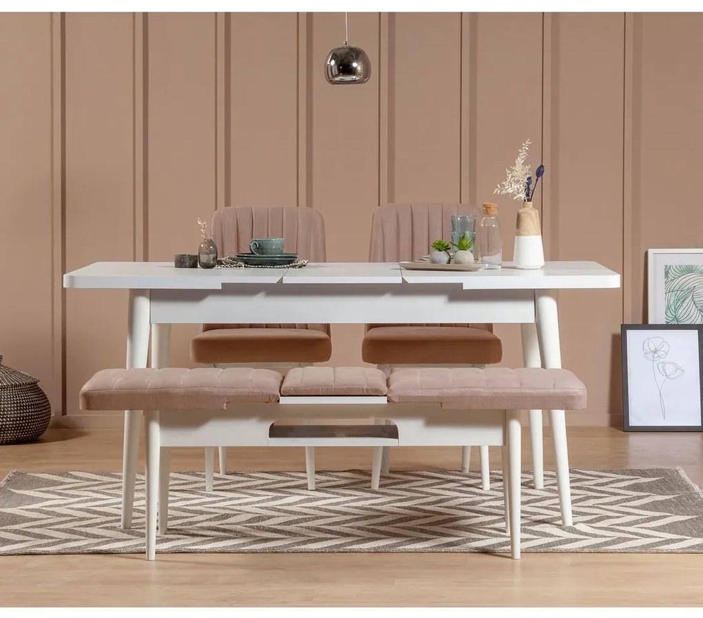 Jedálenská stolička VINA béžová/biela