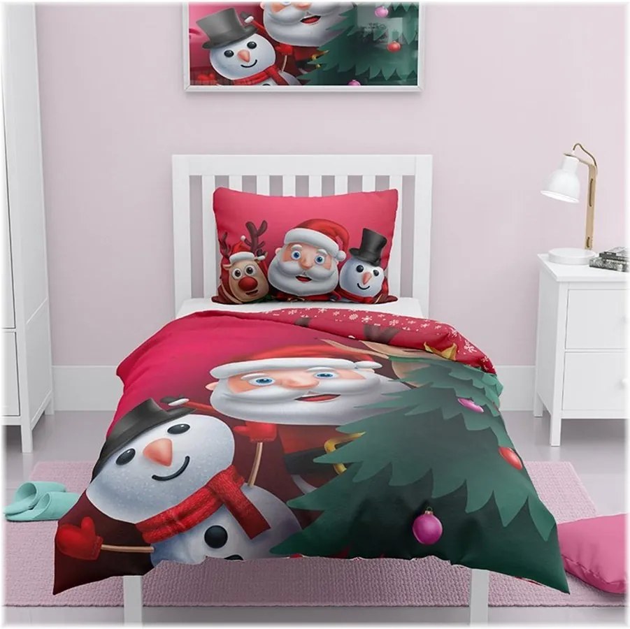 Vianočné posteľné obliečky - motív Pozdravy zo severného pólu - 100% bavlna Renforcé - 70 x 90 cm + 140 x 200 cm