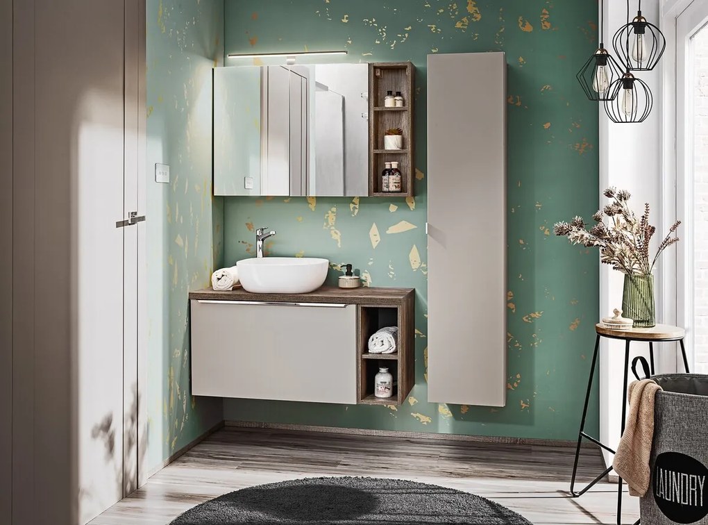 Sada keramického umyvadla na dosku a výpusti Smile 40 cm biela