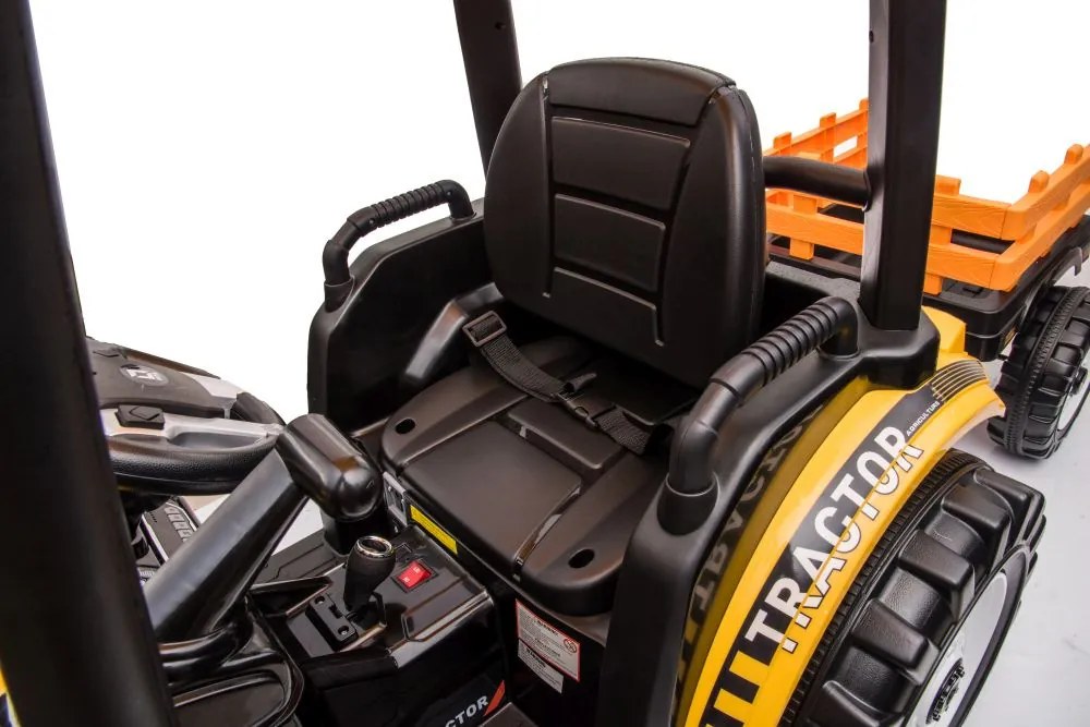 LEAN CARS Batériový traktor s prívesom Hercules Yellow 24V