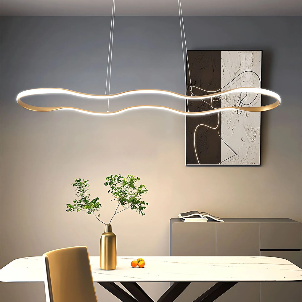 Toolight Toolight, stropné svietidlo 120cm, 24W, 3000K, LHJ027-CP, zlatá lesklá, OSW-50012