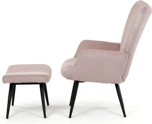 Kreslo ružové s podnožkou AK-L7285 PINK6
