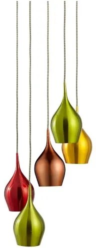 Searchlight 6461-12CU - Luster na lanku VIBRANT 1xE14/60W/230V metalická ružová