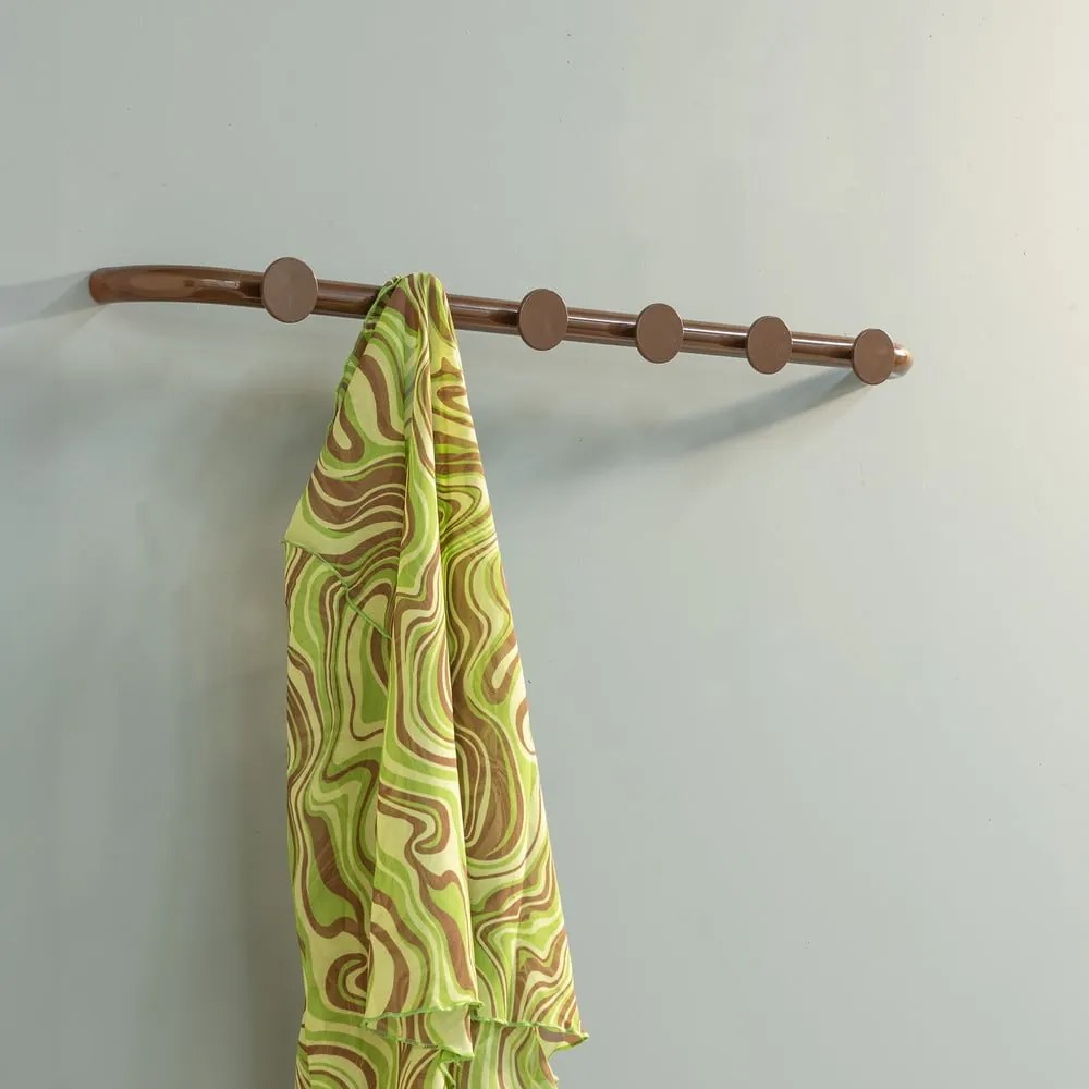 Tmavohnedý kovový nástenný vešiak 75 cm Retro – Spinder Design