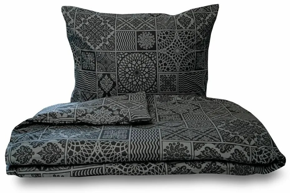 Kvalitex Bavlnené obliečky Tokyo čierna, 140 x 200 cm, 70 x 90 cm