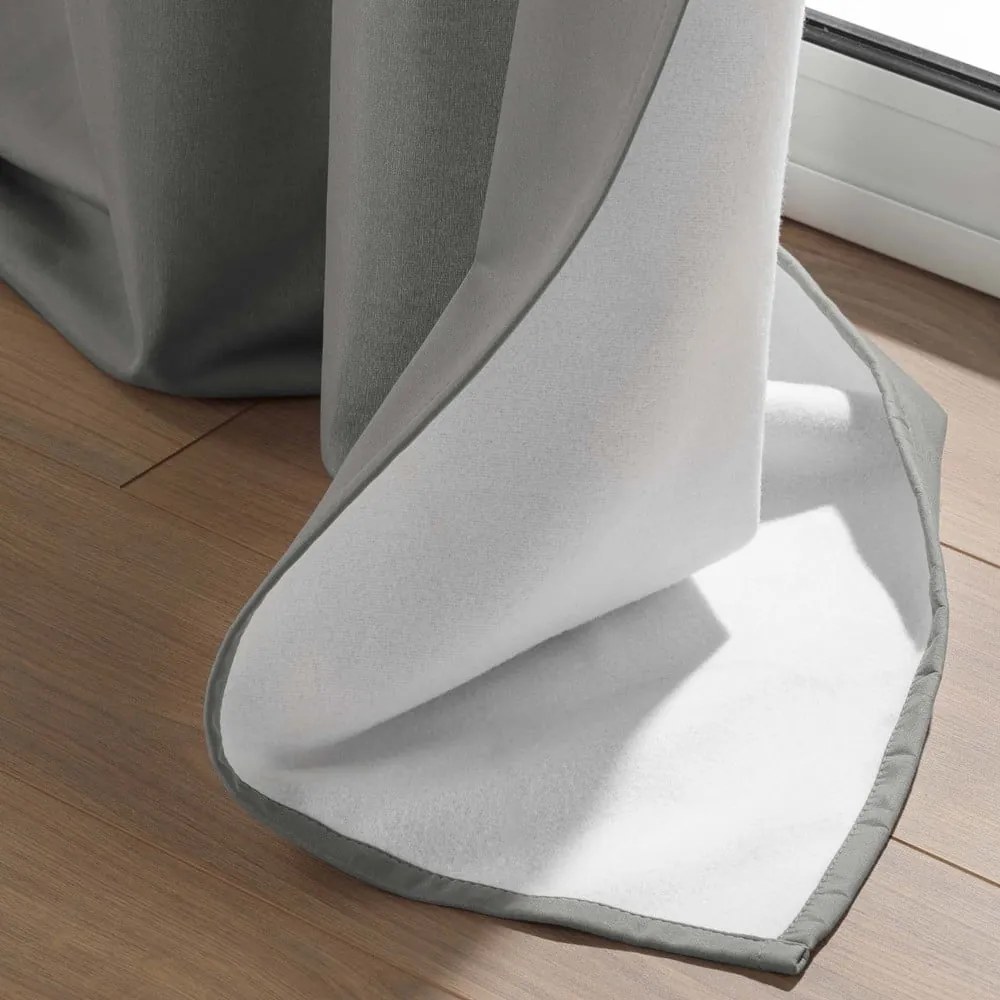 Sivý odhlučňovací záves z mikrovlákna 135x260 cm Micropolar – douceur d'intérieur