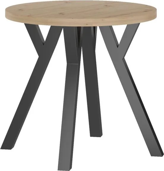 Vintino Jedálenský okrúhly stôl ARDEN 80 cm – dub artisan / čierna oceľ