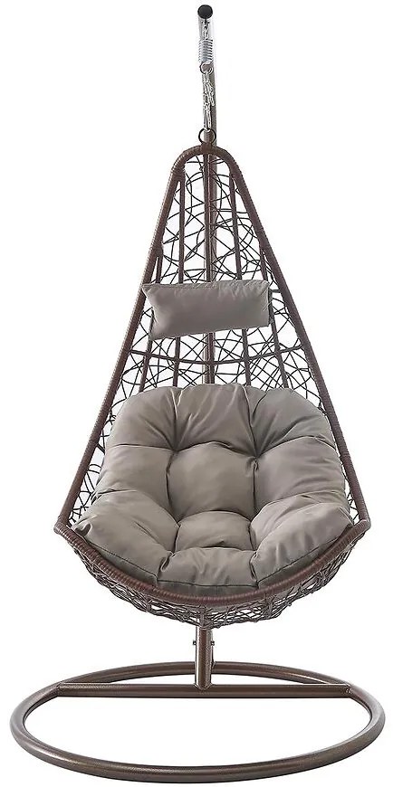 Hojdacie kreslo Murcia hnedá s poduškou