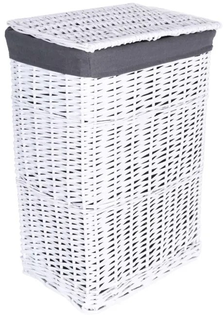 Prútený kôš na bielizeň 114 l biely / sivý
