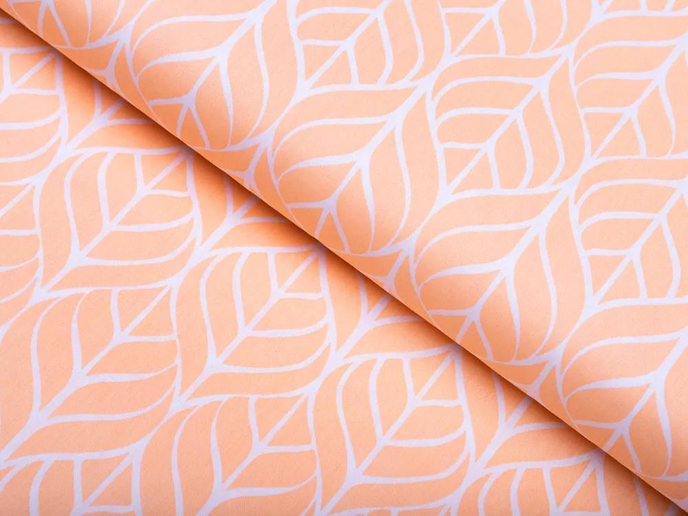 Biante Bavlnená obliečka na vankúš Sandra SA-213 Listy na marhuľovo oranžovom 30 x 50 cm