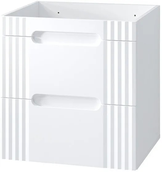 Kúpeľňová skrinka Fiji Lava so zápustným umývadlom 60 cm biela/dub pobrežie evokuje