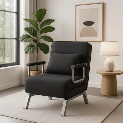 Kreslo pohovka rozkladacia PRATO čierna - vintino.sk