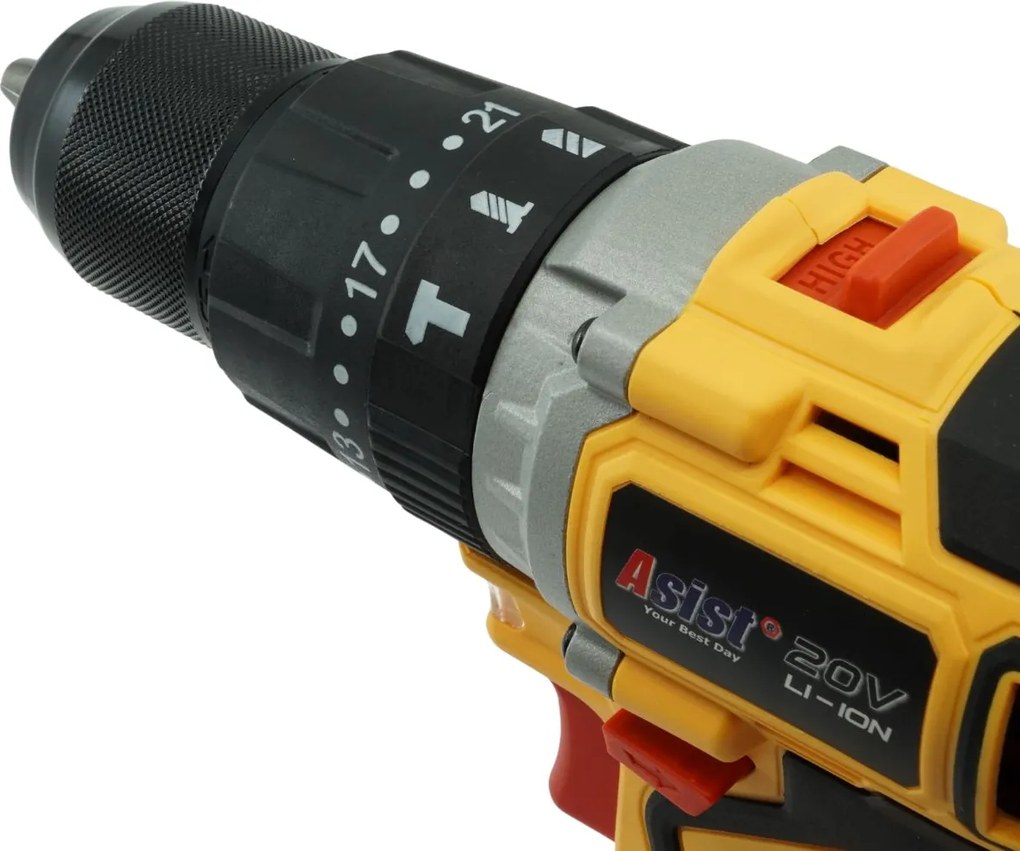 ASIST AKU GANG AE2V20AB-201P-BMC Akumulátorová vŕtačka s príklepom BRUSHLESS 20 V, 2,0 Ah START SET