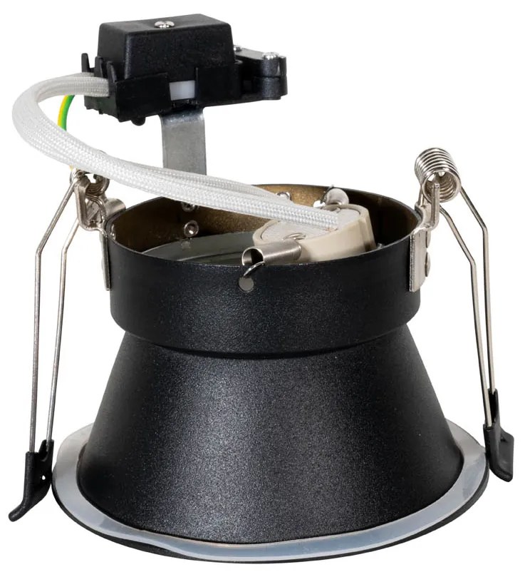 Set van 6 moderne inbouwspots zwart met goud GU10 70mm IP44 - Dept