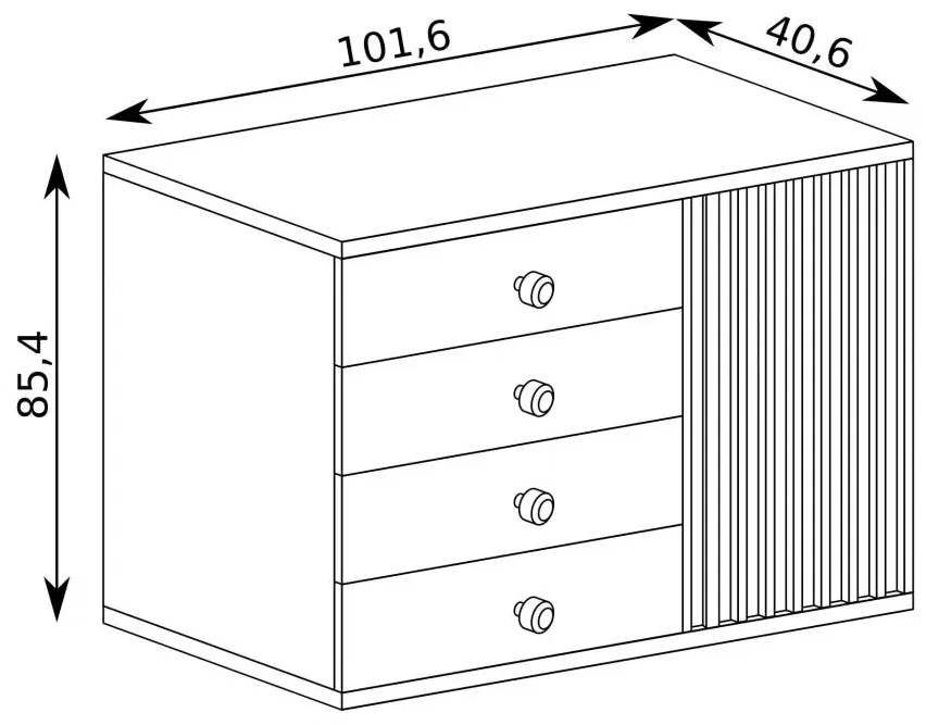 Komoda Claudi 05 (dub artisan). Vlastná spoľahlivá doprava až k Vám domov. 1055489