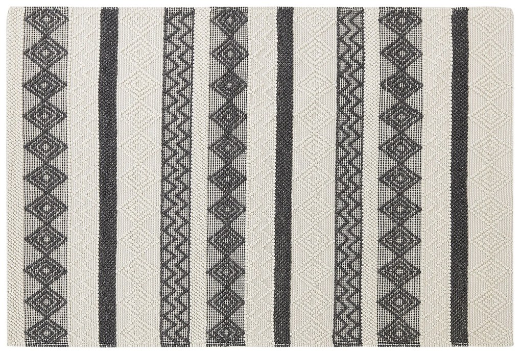Vlnený koberec 140 x 200 cm svetlobéžová/sivá DAVUTLAR Beliani