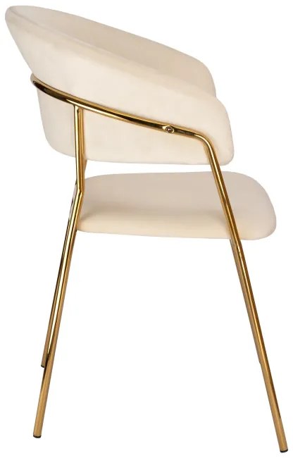 Jedálenská stolička COLIN zamatová, zlatá / béžová