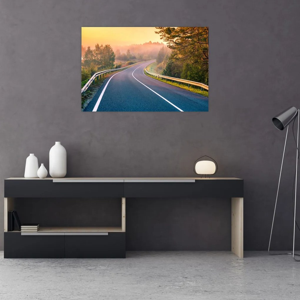 Obraz - Cesta pri východe slnka (90x60 cm)