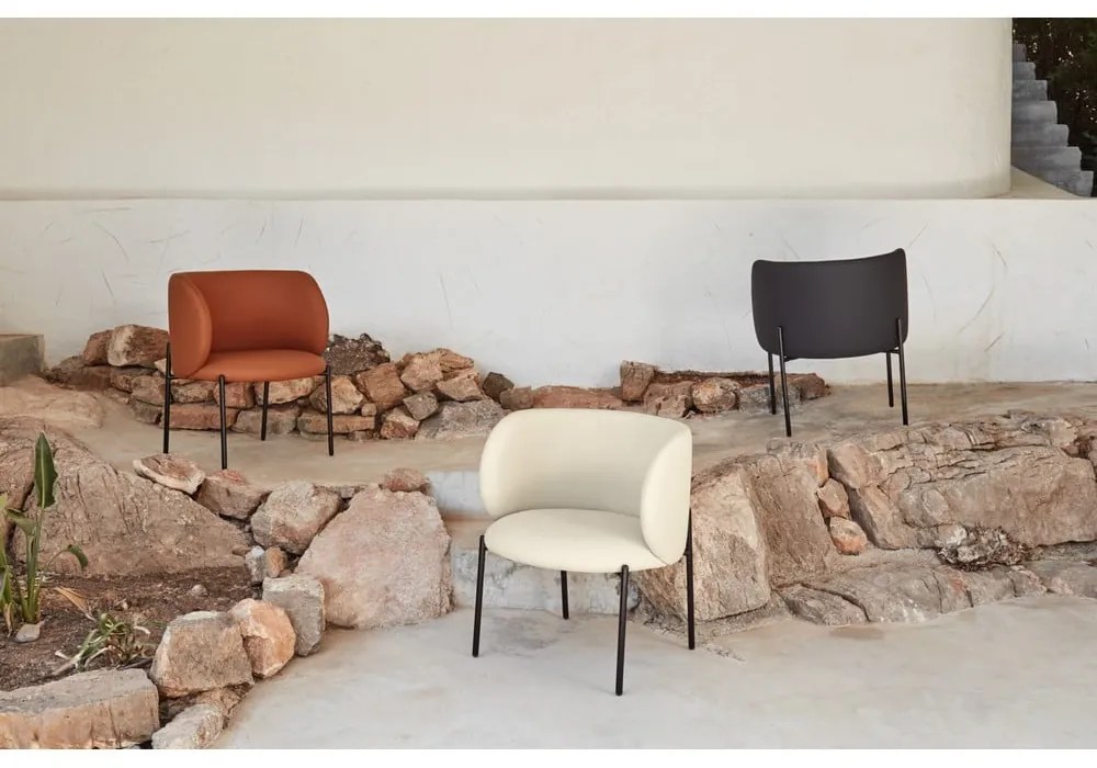 Oranžové kreslo z imitácie kože Mogi - Teulat