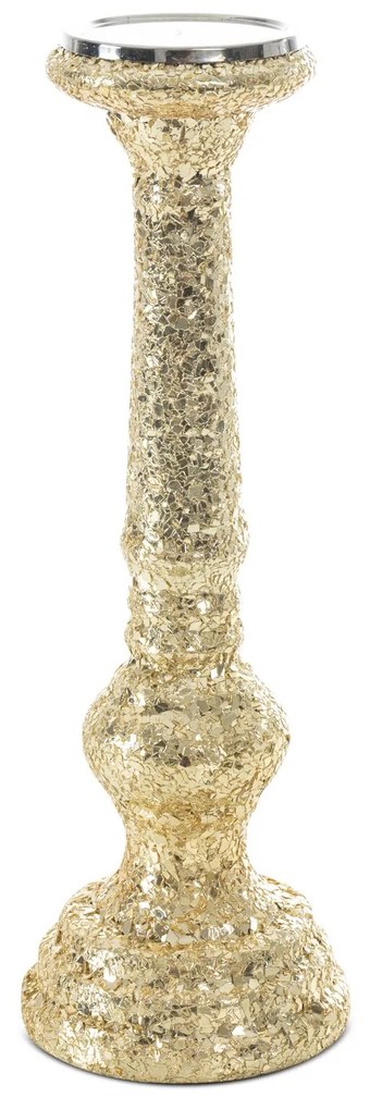 SKLENENÝ SVIETNIK MELIA (FI) 13X40 CM ZLATÁ