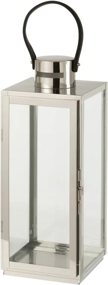 Strieborný kovový lampáš Recin - 17*16*51cm