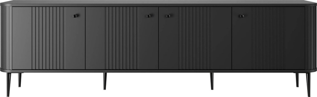 TV stolík Vesper 4D 187 cm - čierny / čierne nohy