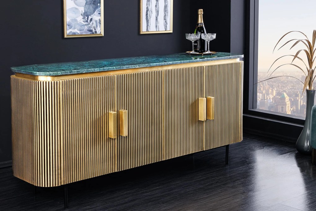 Komoda Veneziano 160cm zelený mramor