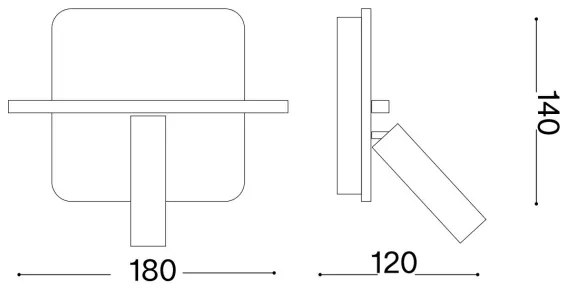 Ideal Lux - LED Nástenné bodové svietidlo PIANO LED/11,5W/230V USB čierna