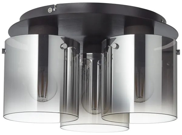 Brilliant - Stropné svietidlo BETH 3xE27/60W/230V priemer 37 cm čierna/dymová